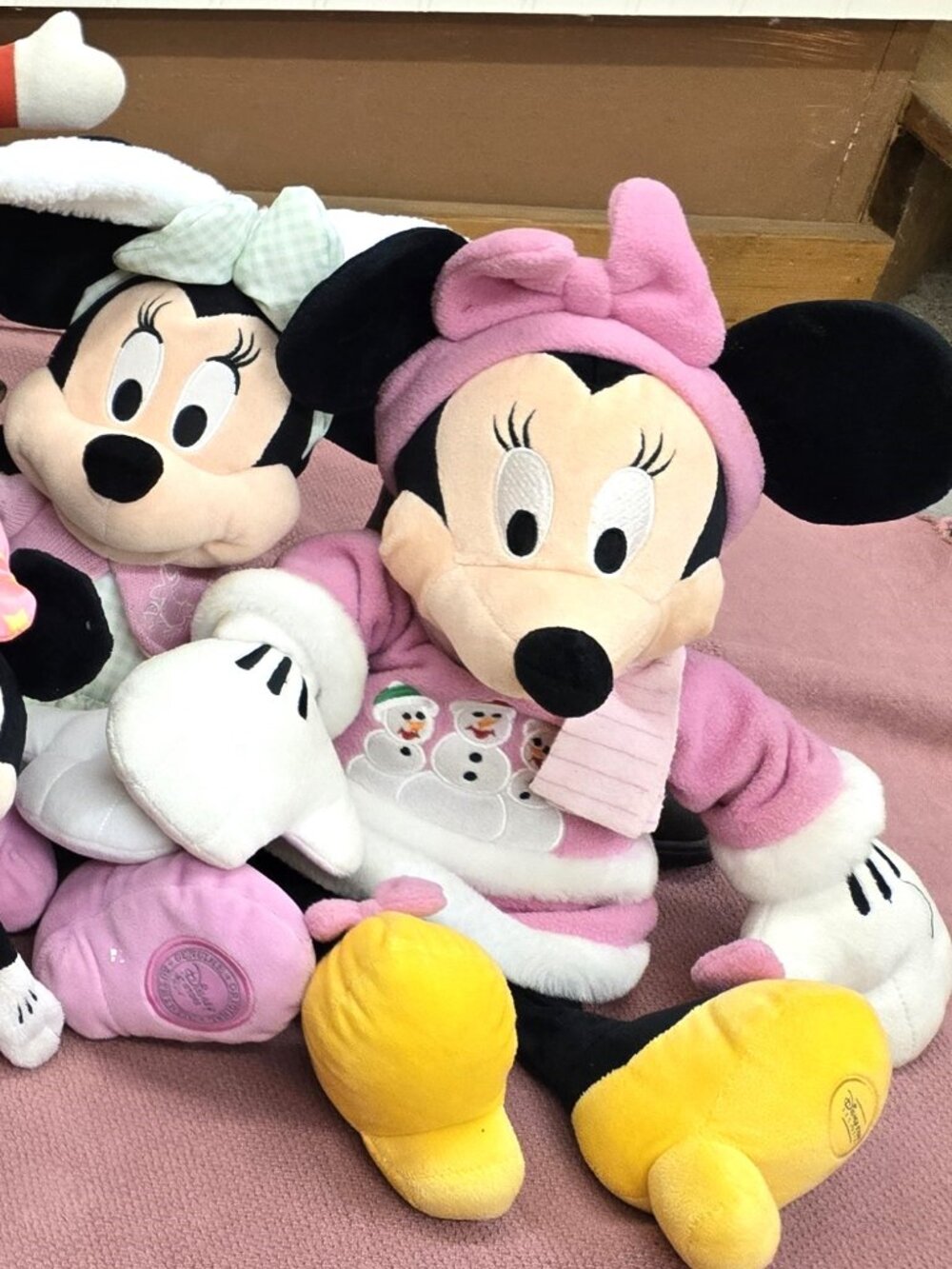Winter Minnies Mouse with Headband and snowman scarf plush doll..